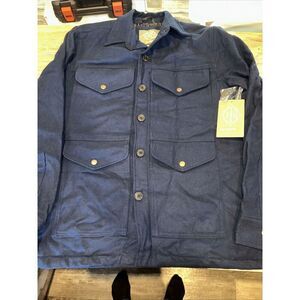 St Johns Bay Jacket Mens Med CPO Jacket Dark Navy Cotton Shell Quilted Lining. 8